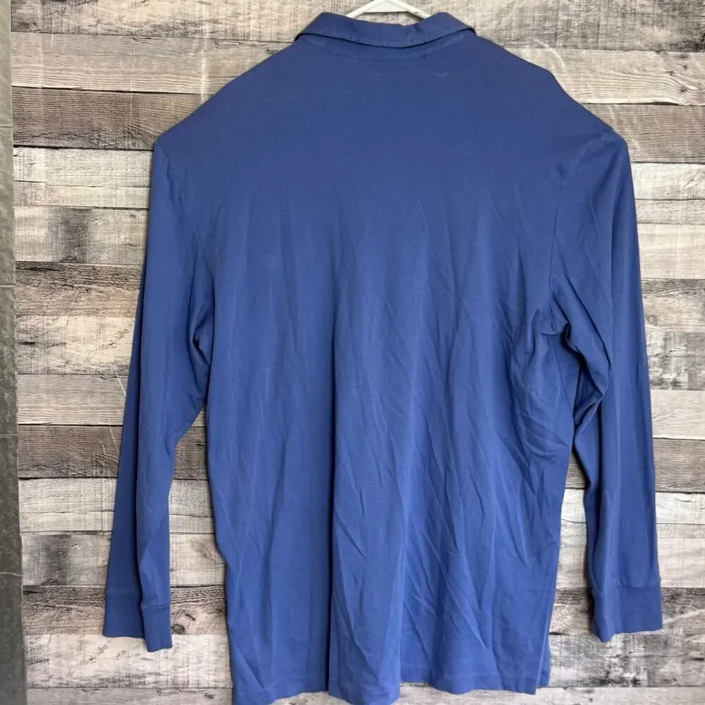 Polo Golf Ralph Lauren Polo Shirt Mens XL Blue Long Sleeve Pocket Casual Preppy